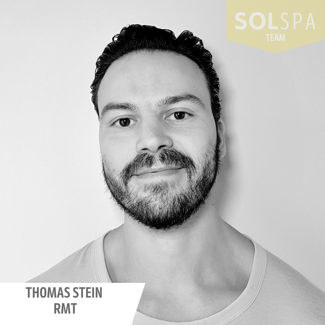 Black and white portrait of a Thomas Stein with text indicating he is part of the SOLSPA team.