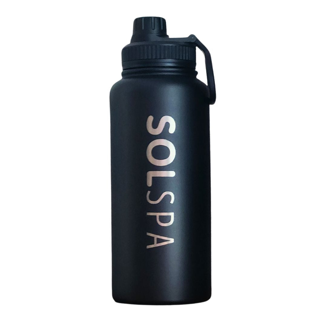 White Sol Spa Sport Bottle featuring a sleek design and premium materials