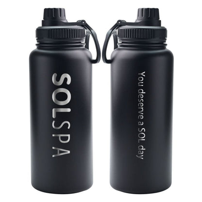 Sol Spa Sport Bottle in black, crafted for gym and outdoor enthusiasts