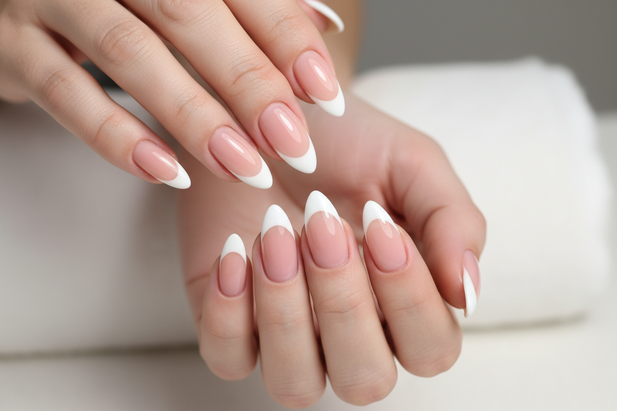 french tip gel x extensions