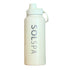 Close-up of the Sol Spa Sport Bottle’s easy-grip handle and durable lid